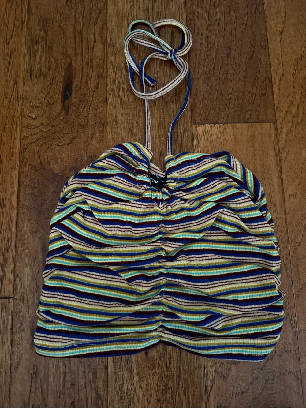 shein striped halter top